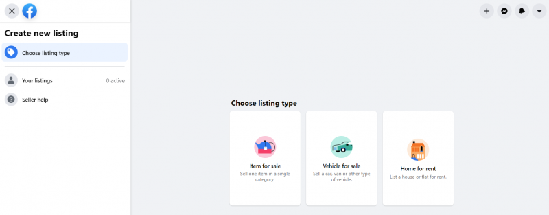 create new listing FB marketplace