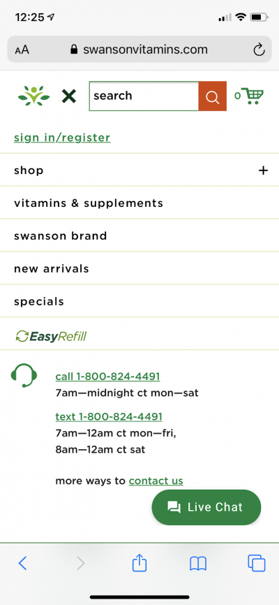 Swanson Mobile Menu